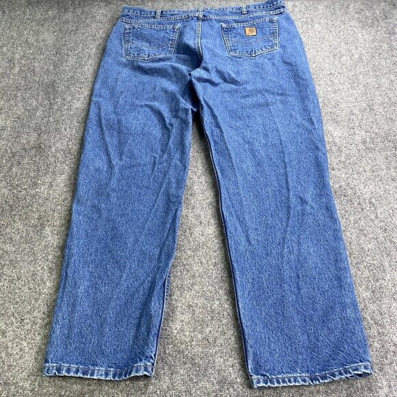 Carhartt Jeans Mens 44x32 Blue Relaxed Fit Tapered Leg Denim Workwear Y2K Baggy - Picture 14 of 16